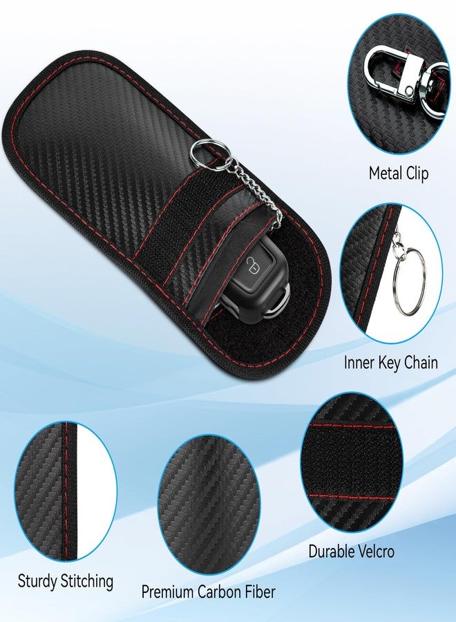 Hoiny 2 Pack Faraday Key Fob Protector, Premium Car RFID Signal Blocking Pouch, Secure Faraday Bag for Car Key Fob, Anti-Theft Case (Red+Blue, Small) - Image 3