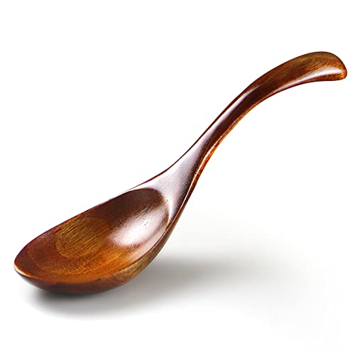 AOOSY Soup Spoons, Wooden Spoons, 4 Pieces Japanese Style LightWeight Table Spoon Kitchen Utensil for Adults - Image 2