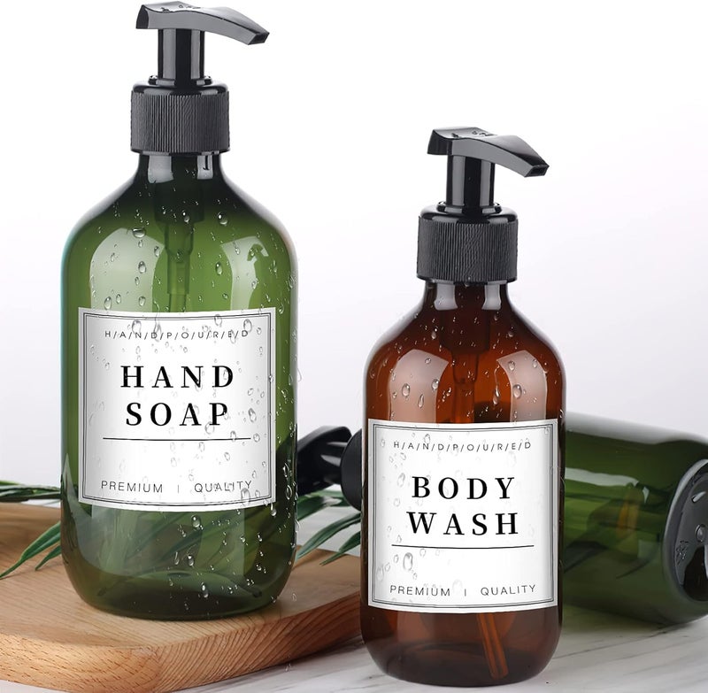 TESWEY 24 PCS Waterproof Hand Soap Labels, PVC Material Shampoo Labels for Glass or Plastic Spray Bottle, Minimalist Style Shampoo and Conditioner Dispenser Label Stickers for Bathroom (White) - Image 4