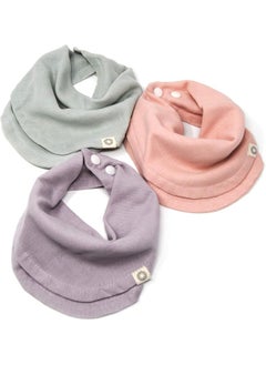 Kishu Baby Kishu Baby Indi GOTS Organic Infinity Scarf Bib Set - 4-Way Reversible, 8 Layer Muslin Drool Bibs  - Image 2