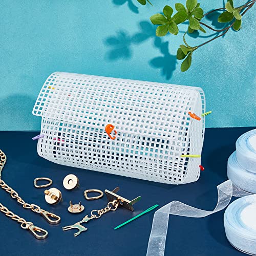 CHGCRAFT DIY Knitting Crochet Bags Kit Mesh Plastic Canvas Sheets Ribbon Set for DIY Craft Shoulder Bags Accessories Tool with Knitting Needle - Image 5