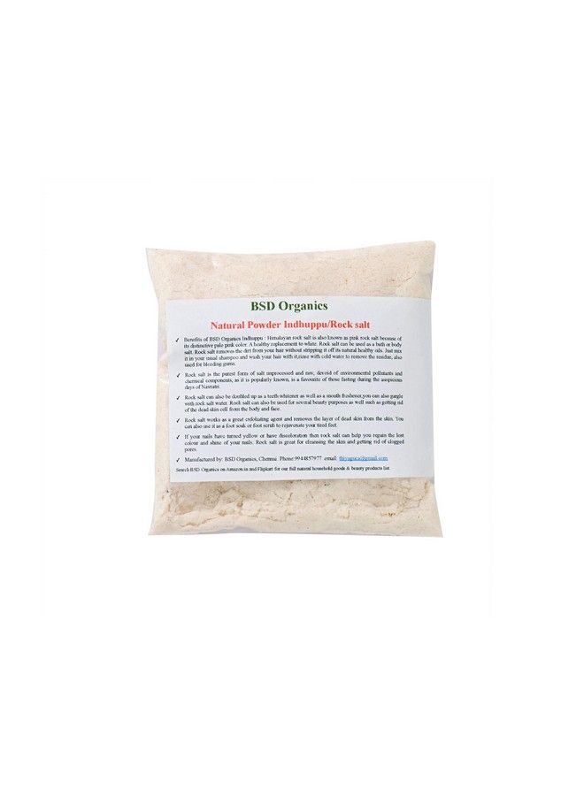 BSD Organics Natural Powder Indhuppu/Rock Salt/Indian Spa Salt/Sendha Namak For Dishes Skin Care Hair Care Oral Care 500 Grams - Image 2
