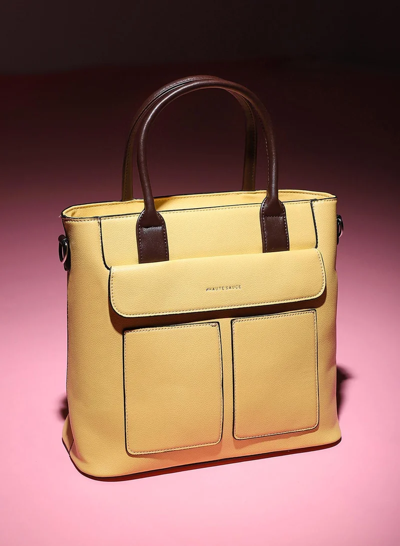 Haute Sauce  Everyday Essential Tote Bag - Light Yellow for Women | Best Price UAE