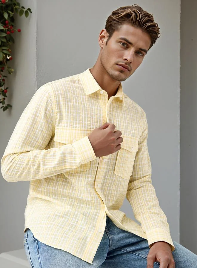 Lee Cooper Lee Cooper Checked Shirt with Front Pockets