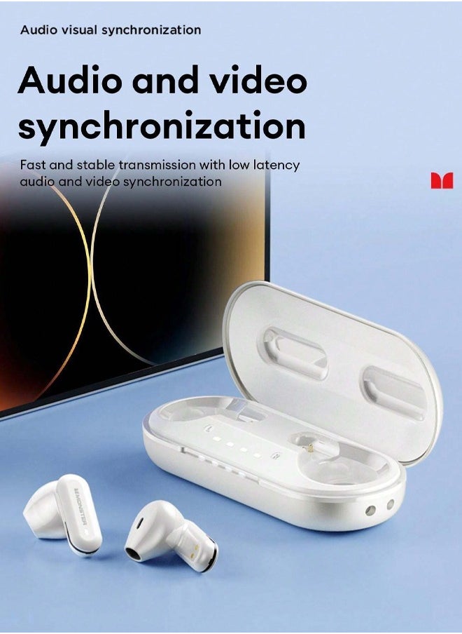 Monster - Monster XKT25 Wireless Bluetooth Earbuds Gaming Headphones Deep Bass Low Latency Game Headset with Built-in Microphone For Gaming Noise Canceling Headsets White - Image 1