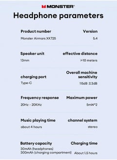 Monster Monster XKT25 Wireless Bluetooth Earbuds Gaming Headphones Deep Bass Low Latency Game Headset with Built-in Microphone For Gaming Noise Canceling Headsets White  - Image 5
