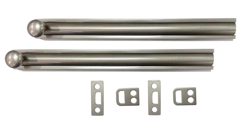 QCAA Solid Brass Surface Bolt 6 Satin Nickel 2 Pack Made in Taiwan