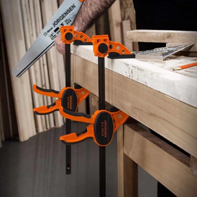 Jorgensen 24" One Hand Clamp/Spreader - 2-pack, Medium Duty, E-Z Hold Bar Clamps Set - Image 5