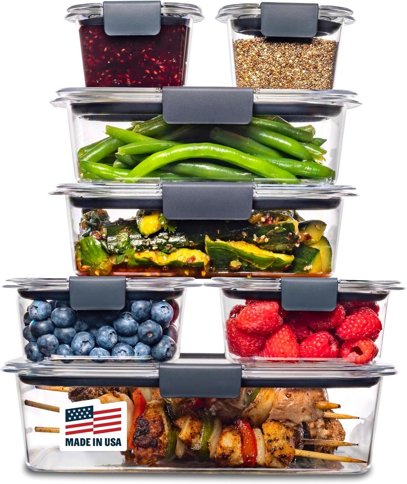 Rubbermaid Brilliance 14-Piece Airtight Food Storage Container Set - BPA Free - Image 1