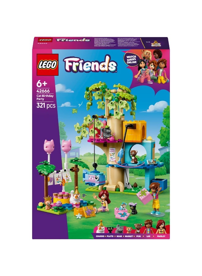 LEGO Friends Cat Birthday Party & Tree House 42666 Building Set (321 Pieces) - Image 2