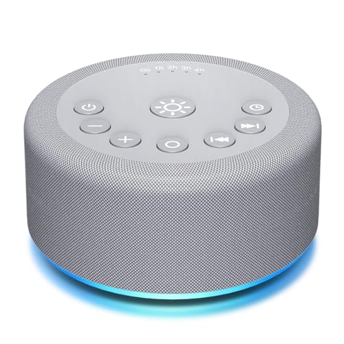 Hushing Sound Machine Night Light White Noise Brown Noise Machine 30 Non Looping Sounds 12 Lights 5 Timers 36 Adjustable Volume Memory Function Sleep Sounds Machine for Baby Kids Adult & Home Office Travel - Image 1