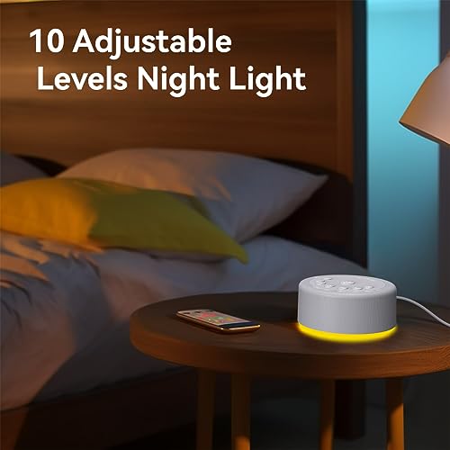Hushing Sound Machine Night Light White Noise Brown Noise Machine 30 Non Looping Sounds 12 Lights 5 Timers 36 Adjustable Volume Memory Function Sleep Sounds Machine for Baby Kids Adult & Home Office Travel - Image 5