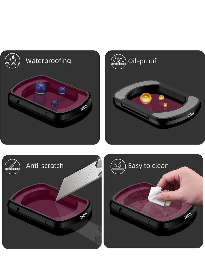 SYOSI ND Filters Set Fit for DJI Osmo Pocket 3, CPL ND8 ND16 ND32 Lens Filter, Fit for DJI Osmo Pocket 3 Creator Combo Camera Accessories, Adjustable Polarization Effect, Improving the Clarity (4 Pack) - Image 2