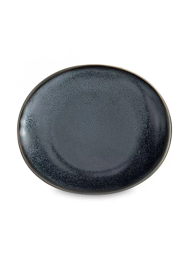 Easy Life Magma Series Glaze Coated Side Plate Dark Blue and Black 22cm R3002#MAGM