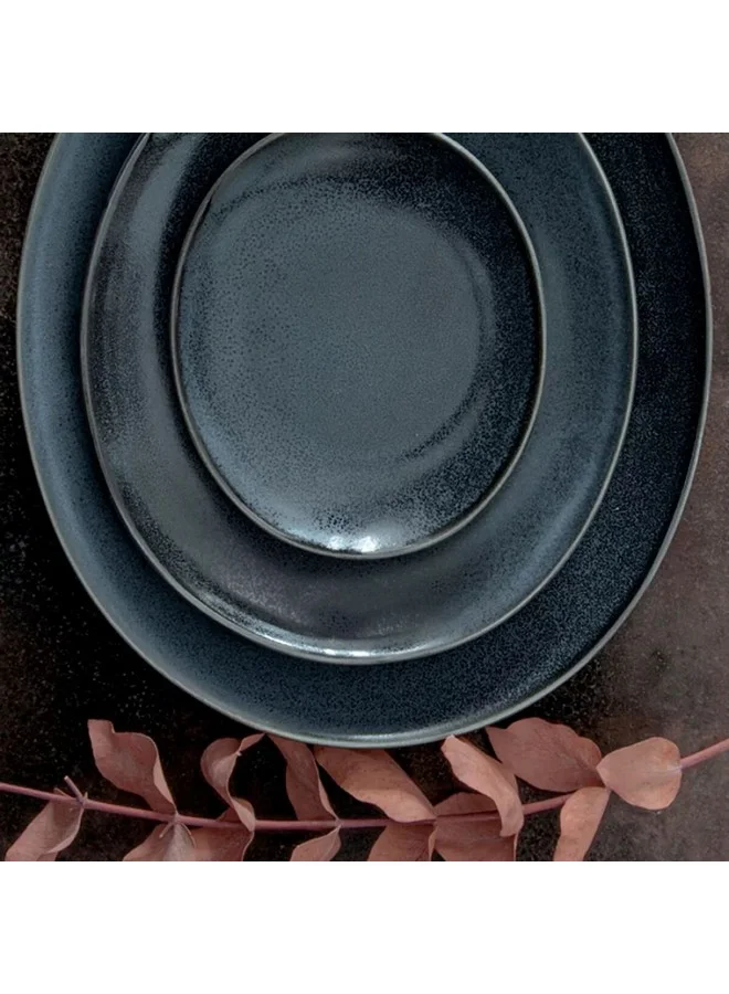 Easy Life Magma Series Glaze Coated Side Plate Dark Blue and Black 22cm R3002#MAGM