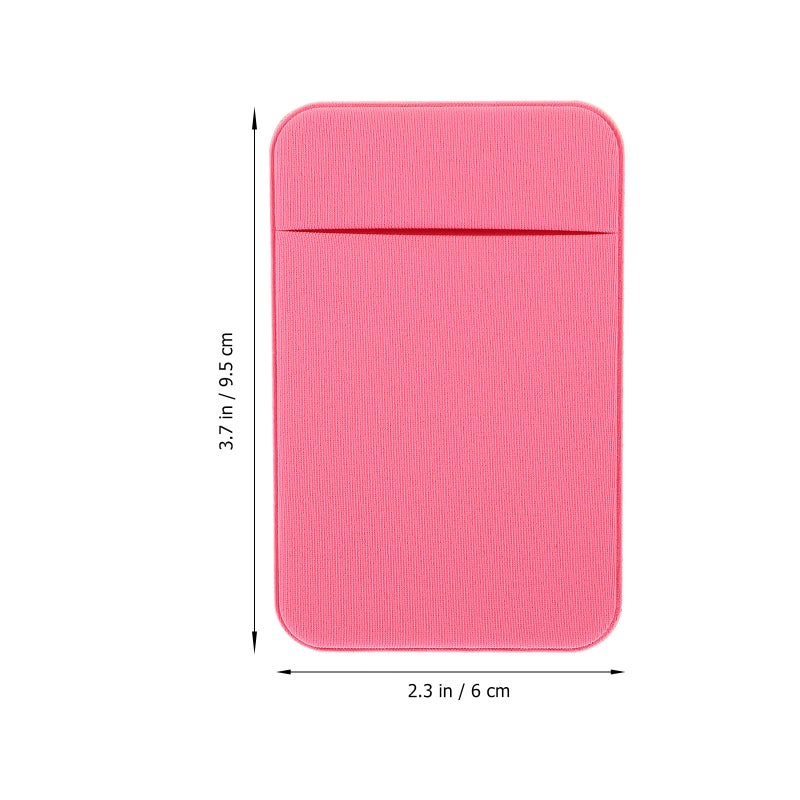 2Pcs Pink Elastic Sticky Wallet Phone Back Pocket Holder for Credit Cards Travel - Image 3