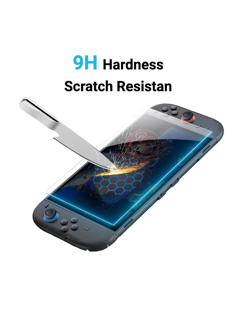 Set 2 Folio screen protectors for Nintendo Switch 2, automatic installation in 15 seconds, Easy Install Kit, Tempered Glass 9H, HD, 2.5 D, anti-fingerprint