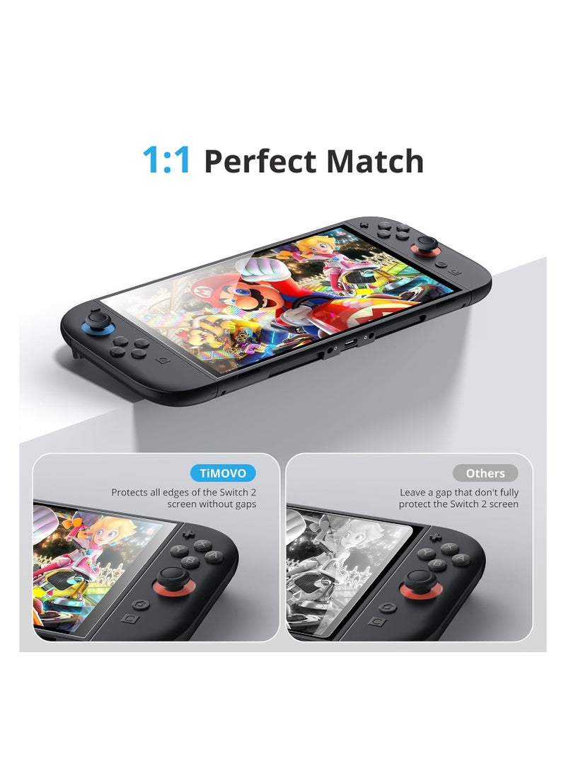 Set 2 Folio screen protectors for Nintendo Switch 2, automatic installation in 15 seconds, Easy Install Kit, Tempered Glass 9H, HD, 2.5 D, anti-fingerprint