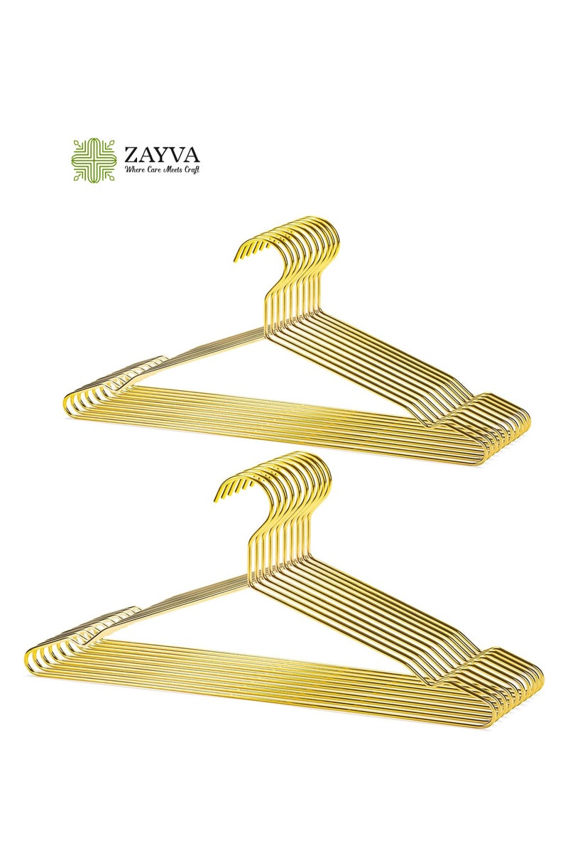 ZAYVA 20-Piece Premium Gold Cloth Hanger Set – 40cm Heavy Duty for Suits & Luxury Coats - Image 1