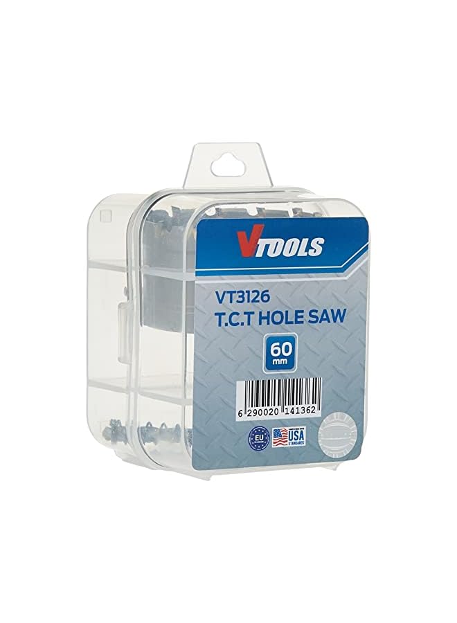 VTOOLS 65Mm Tct Hole Saw Cutter With Pilot Drill Bit Cide Tipped Hole Cutter For Hard Metal Stainless Steel And Wood Vt3126 - Image 4
