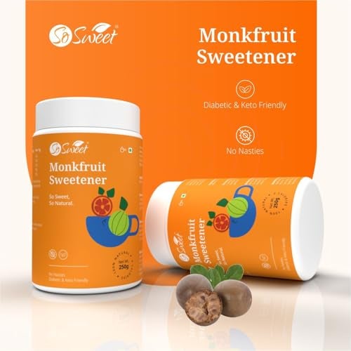 So Sweet Monk Fruit Sweetener - 100% Natural, Zero Calorie, 500gm, Diabetic & Keto-Friendly, Pack of 2 (250g Each), Ideal for Healthy Baking and Cooking, Perfect Sugar Alternative - Image 5
