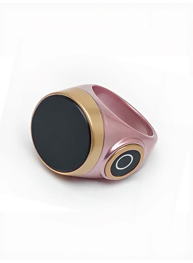OLED Waterproof Tasbeeh Ring, Muslim Islamic Prayer Smart Counter, Lightweight Electronic Counter with Three Sizes Adjustment, Pink - Image 1