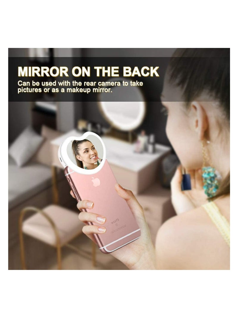 KASTWAVE Selfie Ring Light 40 LED Dimmable Ring Light Clip-on Phone Ring Light 3 Light Color 3 Level Brightness Universal Selfie Light for Phone Laptop YouTube Video Makeup Beauty Live Fill Light(Heart)  - Image 3