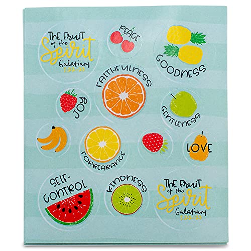 Dicksons Colorful Fruits of The Spirit 4 x 5 Paper Childrens Adhesive Sticker Set - Image 1