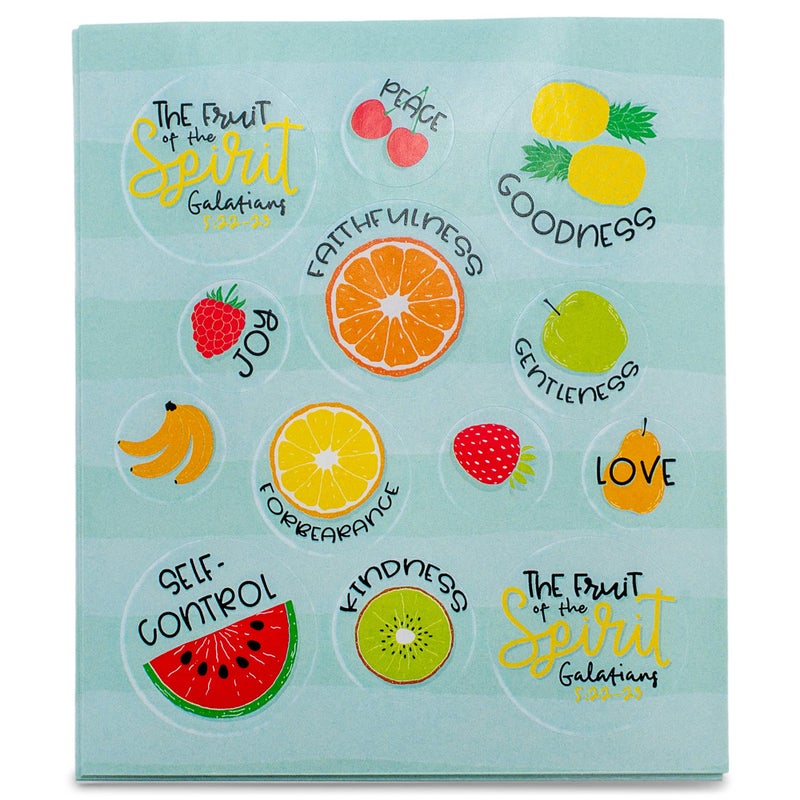 Dicksons Colorful Fruits of The Spirit 4 x 5 Paper Childrens Adhesive Sticker Set - Image 2