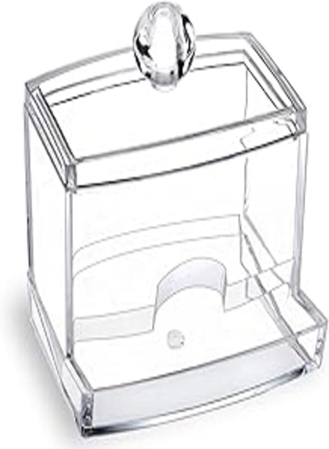 MOSIKER MOSIKER Qtip Cotton Swab Holder Dispenser with Lid,Acrylic Clear Bathroom Accessories Canisters,Q-tip Storage Organizer