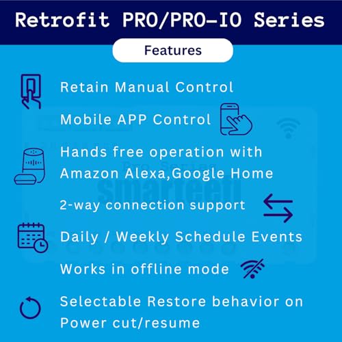Smarteefi WiFi 8 Node Smart Switch (PRO-SERIES), Retrofit Smart Switch, Works with existing switches, No hub required, Compatible with Alexa and Google Home (PRO-SERIES) 230 Volts, 2_way, toggle - Image 2