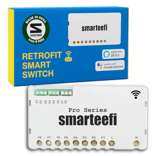 Smarteefi WiFi 8 Node Smart Switch (PRO-SERIES), Retrofit Smart Switch, Works with existing switches, No hub required, Compatible with Alexa and Google Home (PRO-SERIES) 230 Volts, 2_way, toggle - Image 1