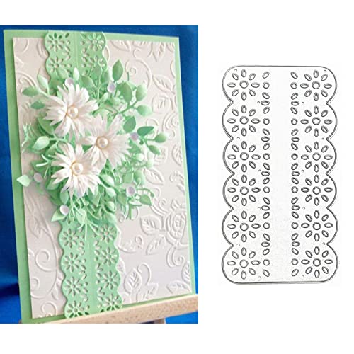 hinana Flower Strip Frame Metal Die Cuts, Flower Lace Edge Cutting Dies Cut Stencils for DIY Scrapbooking Photo Decorative Embossing Paper Dies for Scrapbooking Card Making - Image 1