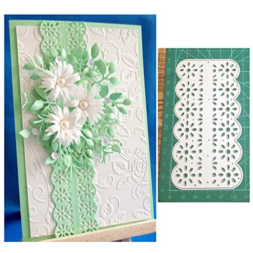 hinana Flower Strip Frame Metal Die Cuts, Flower Lace Edge Cutting Dies Cut Stencils for DIY Scrapbooking Photo Decorative Embossing Paper Dies for Scrapbooking Card Making - Image 3