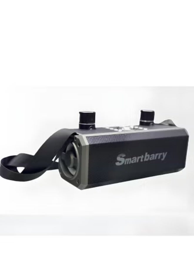 Smart Berry Smart Berry M28 Portable Karaoke Machine Wireless Bluetooth Speaker with Two Microphones (Black) – High-Quality Sound, LED Lights, Rechargeable Battery, Perfect for Parties, Home Entertainment & Events - Image 3