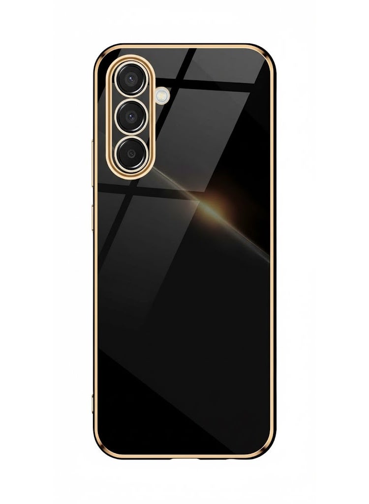 متوافق مع جراب Samsung Galaxy A16 (6.67 بوصة)، تصميم أنيق مطلي بالكهرباء مضاد للصدمات، جراب أنيق فائق النحافة، جراب سيليكون TPU ملون فاخر. (أسود)