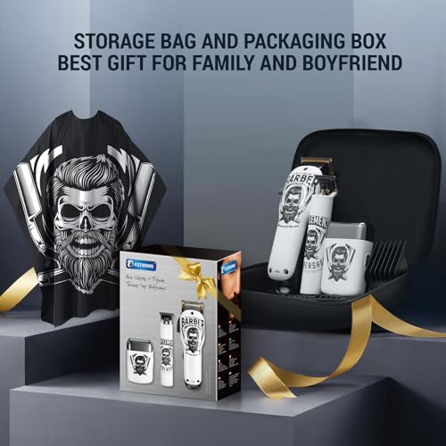 BESTBOMG® Hair Clippers for Men Professional, Beard Trimmer Kits & Sets, Electric Shavers, Hair Clippers & Trimmer Ceramic T-Blade, for Barber, for Gifts - Image 4