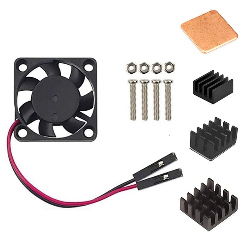 Easycargo Raspberry Pi 4 Heatsink Fan Kit for Cooling Raspberry Pi 5 4 3, 30mm Fan Heatsink for Electronics Robotics Development Boards DIY 3007 30x30x7mm 5V 3.3V Quite Mini Fan Small (Black 1 Pack)