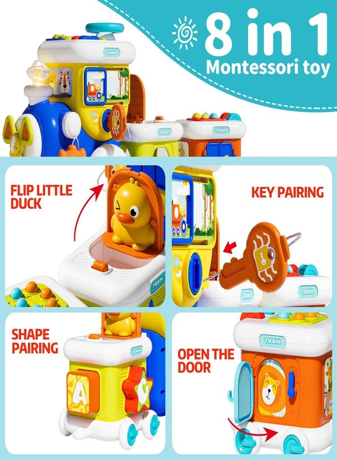 Zsinb Montessori Toys for 1 Year Old Boy Girl, Musical Train Baby Toys 6-12 Months, 8 in 1 Activity Cube with Light Sound, Educational Gifts for Toddlers 1-3 - Image 4