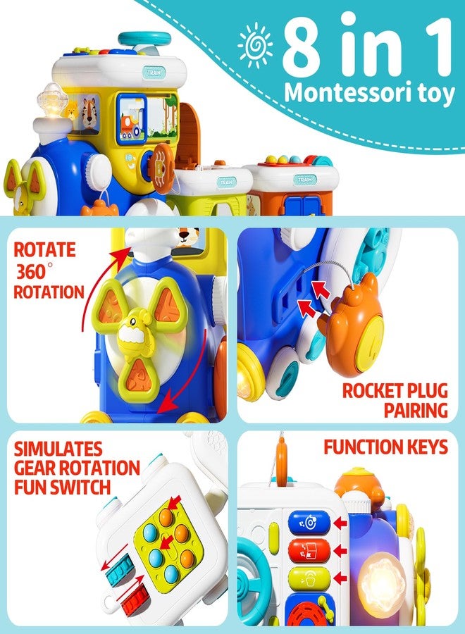 Zsinb Montessori Toys for 1 Year Old Boy Girl, Musical Train Baby Toys 6-12 Months, 8 in 1 Activity Cube with Light Sound, Educational Gifts for Toddlers 1-3 - Image 3