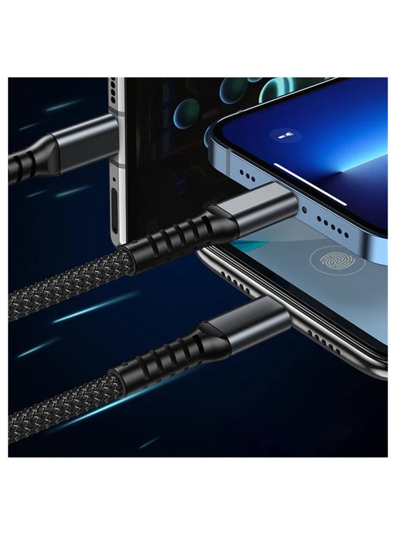 Excefore - Multi Charging Cable, Transparent Luminous Multi Charger Cable, Universal 3 in 1 Multiple USB Cable Fast Charging Cord, with Type-C, Micro USB and IP Port for Cell Phones and More (2 Pack) - Image 1