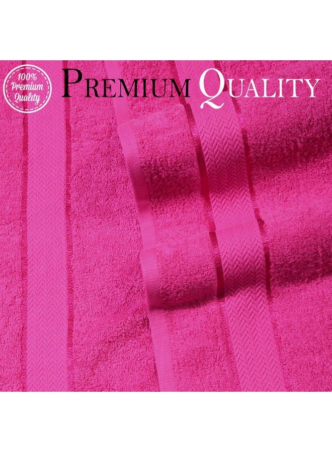 CRAFTBERRY Bath Towels Set -100% Cotton - 2 Bath, 2 Hand & 2 Washcloths - Large, Thick, Fluffy, Absorbent, Quick Dry, Soft & Plush - 6 Piece Luxury Bathroom Towels - Hot Pink/Dark Pink/Fuchsia - Image 2