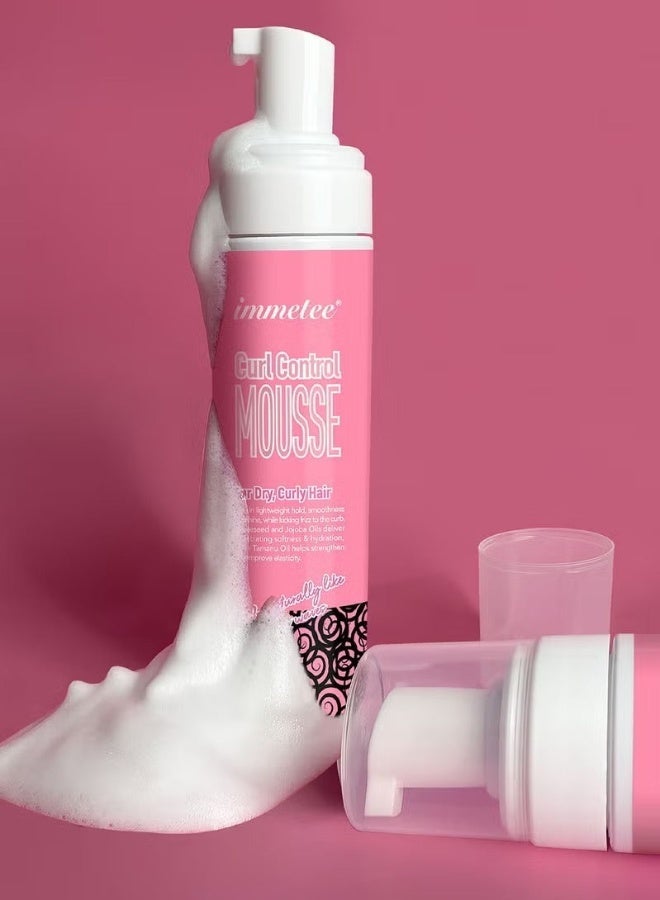 Immetee Curl Hair Control Mousse Non Sticky Moisturizing Nourishing Repairing Curl Hair Foam Mousse for Hair Styling Volumizing and Against Frizz Professional Design for Curl Hair 200ml - Image 2
