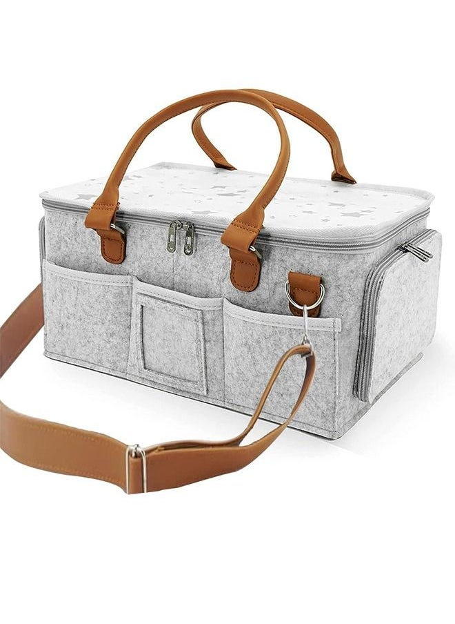 Beauenty - Beauenty Portable Diaper Caddy Bag Baby Diaper Bag with Zipper Roll Lid and Removable Dividers - Image 1