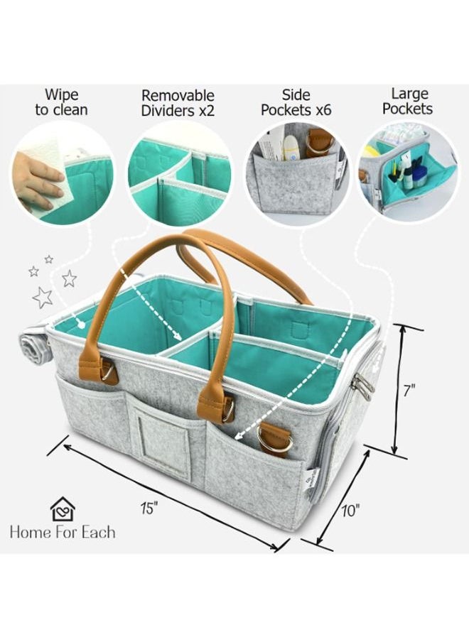 Beauenty - Beauenty Portable Diaper Caddy Bag Baby Diaper Bag with Zipper Roll Lid and Removable Dividers - Image 1