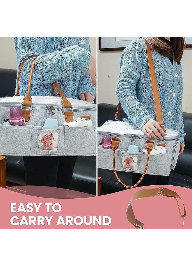 Beauenty - Beauenty Portable Diaper Caddy Bag Baby Diaper Bag with Zipper Roll Lid and Removable Dividers - Image 1