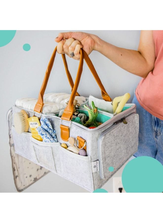 Beauenty - Beauenty Portable Diaper Caddy Bag Baby Diaper Bag with Zipper Roll Lid and Removable Dividers - Image 1