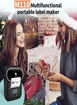 M110 Label Maker Portable Bluetooth ,Thermal Label Maker Printer Inkless Printing for Labels, Stickers, Images, QR Codes, Compatible with Android & iOS System, with 1pack 40×30mm Label(Black) - view 2