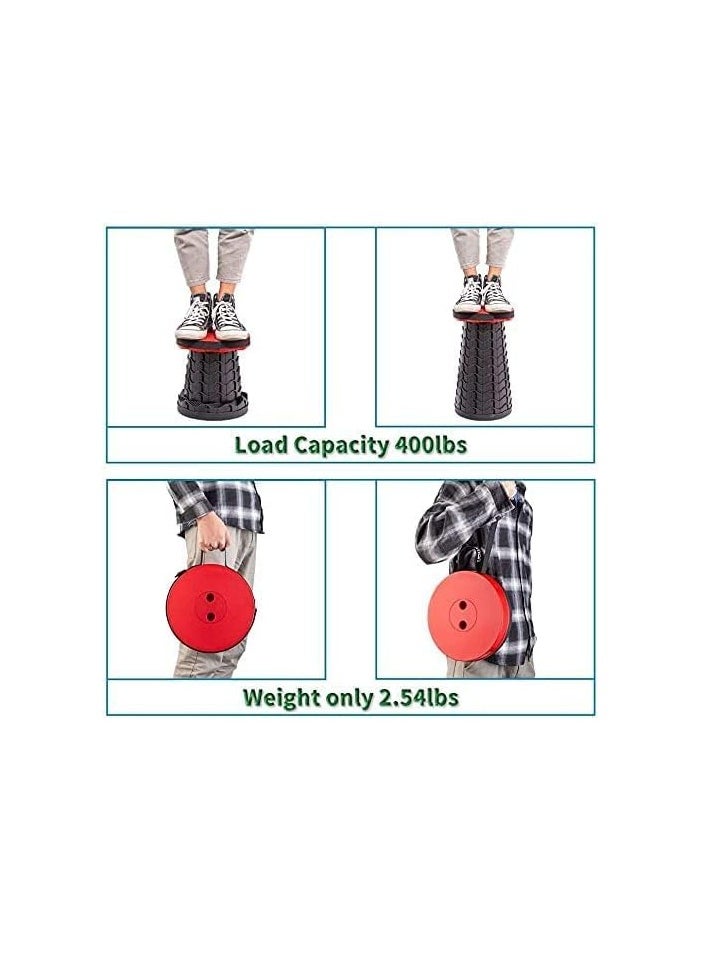 JAJEEK 2023 Upgraded Portable Collapsible Folding Stool – Retractable Telescoping Camping Stool for Adults, Ideal for Outdoor Fishing, Hiking, Gardening, Travel & BBQ (Red)  - Image 5