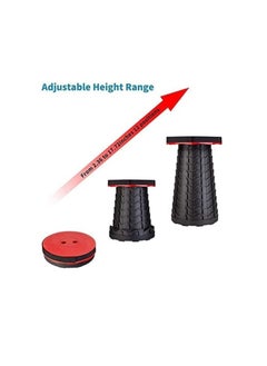 JAJEEK 2023 Upgraded Portable Collapsible Folding Stool – Retractable Telescoping Camping Stool for Adults, Ideal for Outdoor Fishing, Hiking, Gardening, Travel & BBQ (Red)  - Image 4